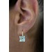 Blautopas Ohrhänger Gold 585 14K blaue Edelsteine 4.4ct Zirkonia 