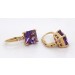 Amethyst Ohrhänger Gold 585 14K lila Edelsteine 3.4ct Zirkonia 