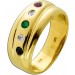 Saphir Ring Gold 333 8 Karat Smaragd Rubin Diamanten 0.01ct