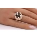 Perlenring Rosegold 585 14K Saphire Antikschmuck