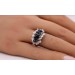Saphir Ring Weißgold 585 14K Diamanten 0.25ct blaue Edelsteine 1.5ct 