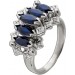 Saphir Ring Weißgold 585 14K Diamanten 0.25ct blaue Edelsteine 1.5ct 