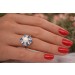 Saphirring Weißgold 585 14K Akoyaperle Antikschmuck