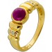 Rubin Ring Gold 585 14K Diamanten Antikschmuck