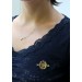 Kaiser Brosche Gold 333 8K rote Rubine Perlen Antikschmuck