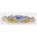 Safir Perlen Brosche Nadel Gold 585 14K Brillanten synth.Safir Antikschmuck