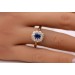 Saphirring Rosegold 750 18K Diamanten Antikschmuck