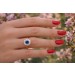 Saphirring Rosegold 750 18K Diamanten Antikschmuck