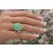 Chrysopras Ring Weißgold 585 14K grüner Edelstein 30ct 