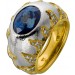 Saphirring Gold 750 18K Brillanten 1.7ct blauer Edelstein