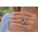 Saphirring 6ct Gold 750 18K Brillanten 1.7ct blauer Edelstein