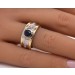 Saphir Ring Gold 585 Weißgold 14K blauer Edelstein 0.9ct Diamanten 