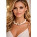 Kette japanische Akoyaperlen 7.9mm 9 Diamanten 0.45ct TW LP 