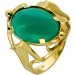 Chrysopras Ring Gold 333 8K grüner Edelstein 5.69ct 