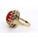 Korallring Gold 333 8K rote Sardischer Koralle Antikschmuck