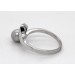 Perlenring Weißgold 585 japanische Akoyaperle 4 Diamanten 0.08ct. LP