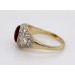 Rubinring Gold 750 18K Diamanten Antikschmuck