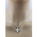 Kreuzanhänger Weißgold 585 14K Diamanten 0.25ct W I1 
