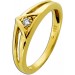 Solitärring Gelbgold 585 14 Karat Diamant 0.03ct TW VVS 