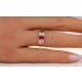 Rubin Ring Rosegold 333 8K weiß grüne Opale Antikschmuck