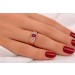 Rubin Ring Rosegold 333 8K weiß grüne Opale Antikschmuck