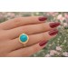Türkis Ring Gold 585 14K grüner Edelstein Antikschmuck