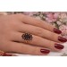 Granat Ring Gelbgold 333 8K Böhmische rote Edelsteine 4.62ct.