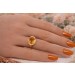 Citrin Ring Gold 585 14K gelber Edelstein Antikschmuck