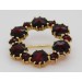 Granat Brosche vergoldet rote Edelsteine Antikschmuck
