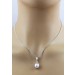 Perlenanhänger Weißgold 750 18K japanische Biwaperle 12.8mm 