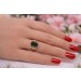 Aquamarin Ring Gold 585 14K Diamanten Antikschmuck