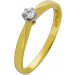 Solitärring Gelbgold 585 14 Karat Diamant 0.10ct TW SI