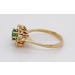 Smaragd Ring Gold 585 14K Diamanten 0.24ct Antikschmuck