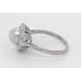 Perlenring Weißgold 585 14K Akoyaperle Diamanten Antikschmuck 