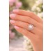 Perlenring Weißgold 585 14K Akoyaperle Diamanten Antikschmuck 