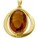 Citrin Anhänger Gold 585 14K gelber Edelstein Antikschmuck