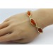 Bernstein Armband Gold 333 8K braune Edelsteine Antikschmuck