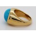 Türkis Ring Gold 750 18K blauer Edelstein Antikschmuck