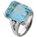 Aquamarin Ring Weißgold 750 18K blauer Edelstein 13.5ct Brillanten