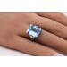 Aquamarin Ring Weißgold 750 18K blauer Edelstein 13.5ct Brillanten
