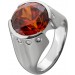 Saphir Ring synth. Weißgold 750 orange cognac 13ct Brillanten 0.30ct