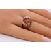 Saphir Ring synth. Weißgold 750 orange cognac 13ct Brillanten 0.30ct