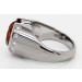 Saphir Ring synth. Weißgold 750 orange cognac 13ct Brillanten 0.30ct