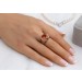 Saphir Ring Weißgold 750 synth. Stein 13ct Brillanten 0.30ct