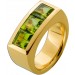 Peridot Ring Gold 750 18K grüne Edelsteine Antikschmuck