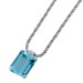 Aquamarin Collier Weißgold 750 18K Brillanten Antikschmuck