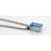 Aquamarin Collier Weißgold 750 18K Brillanten Antikschmuck