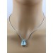 Aquamarin Collier Weißgold 750 18K Brillanten Antikschmuck