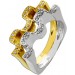 Designerring 585 14k Gelbgold Weißgold Diamanten 0.32ct. Traumunikat