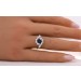 Saphirring Weißgold 750 18K blauer Edelstein 0.98ct Brillanten 0.60ct 